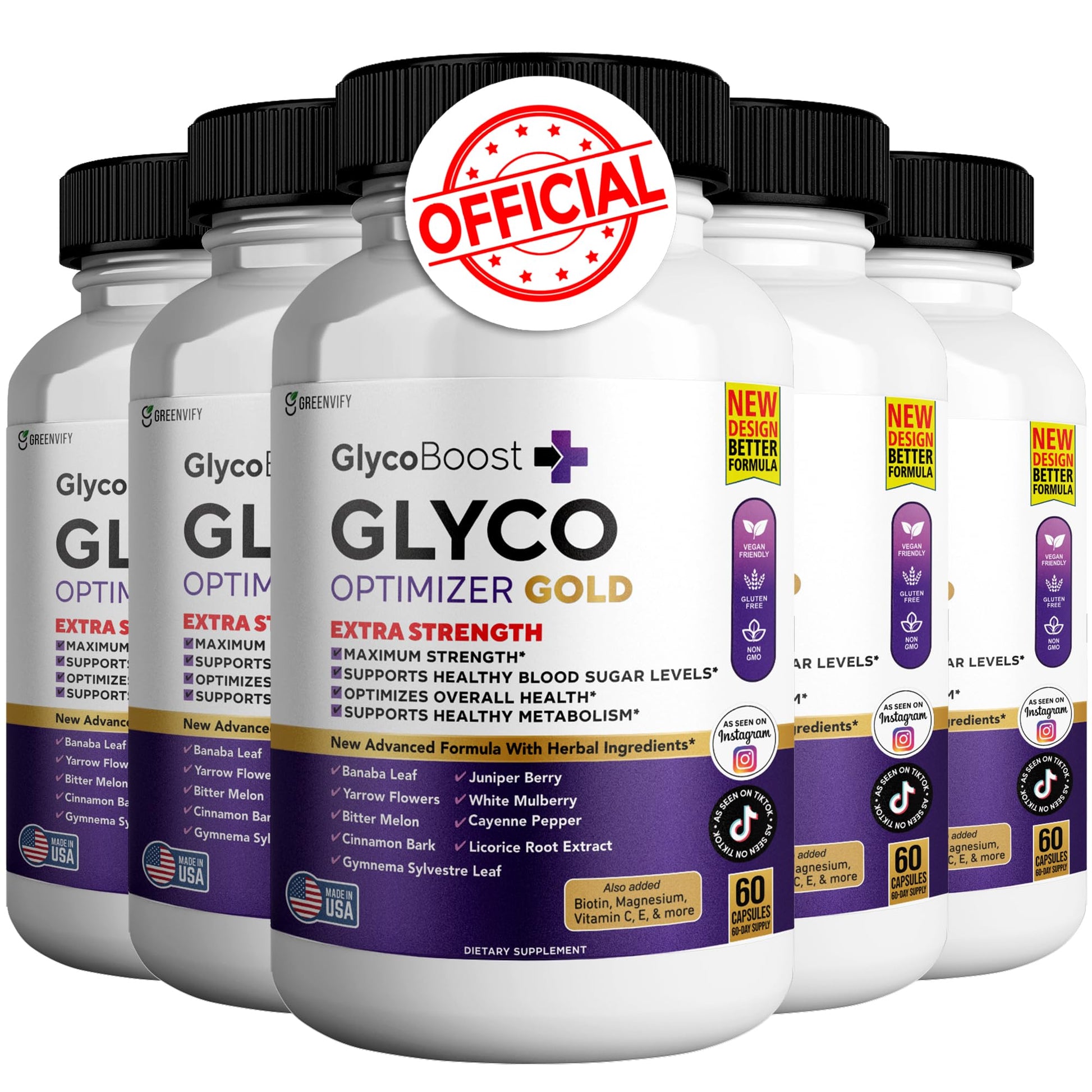 GREENVIFY Glycoboost Glyco Optimizer Gold Capsules, 300 Capsules