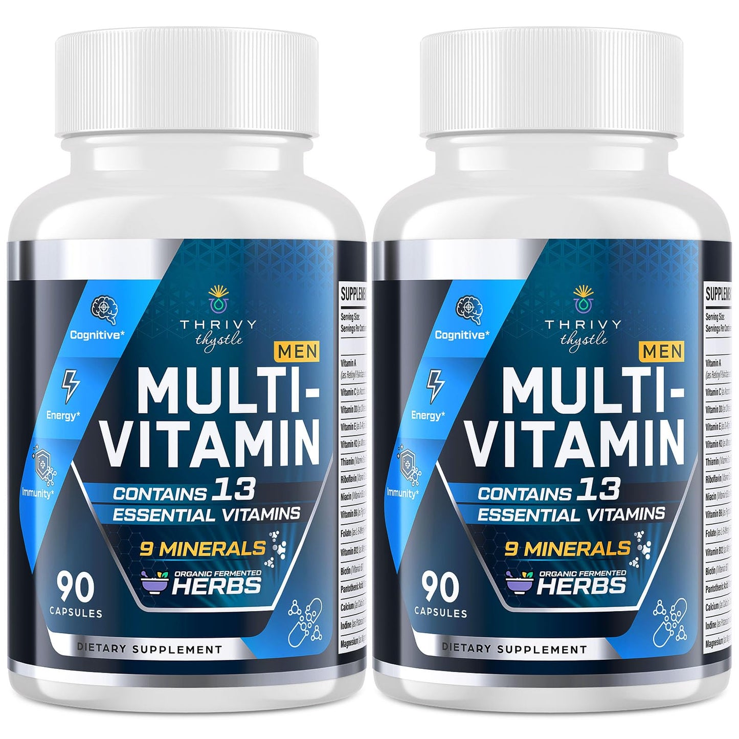 ThrivyThystle Multivitamin for Men 50+ with Methylated B12 & Folate, 180 Capsules