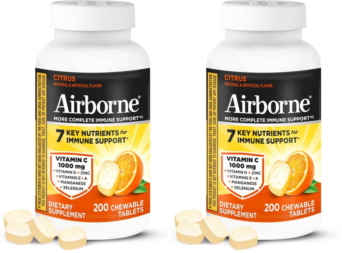 Airborne Citrus Chewable Tablets 400