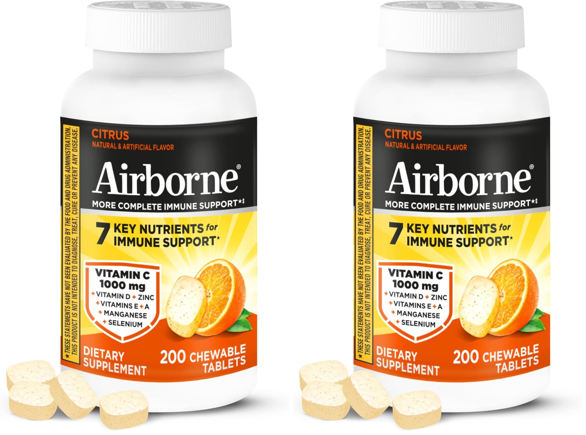 Airborne Citrus Chewable Tablets 400