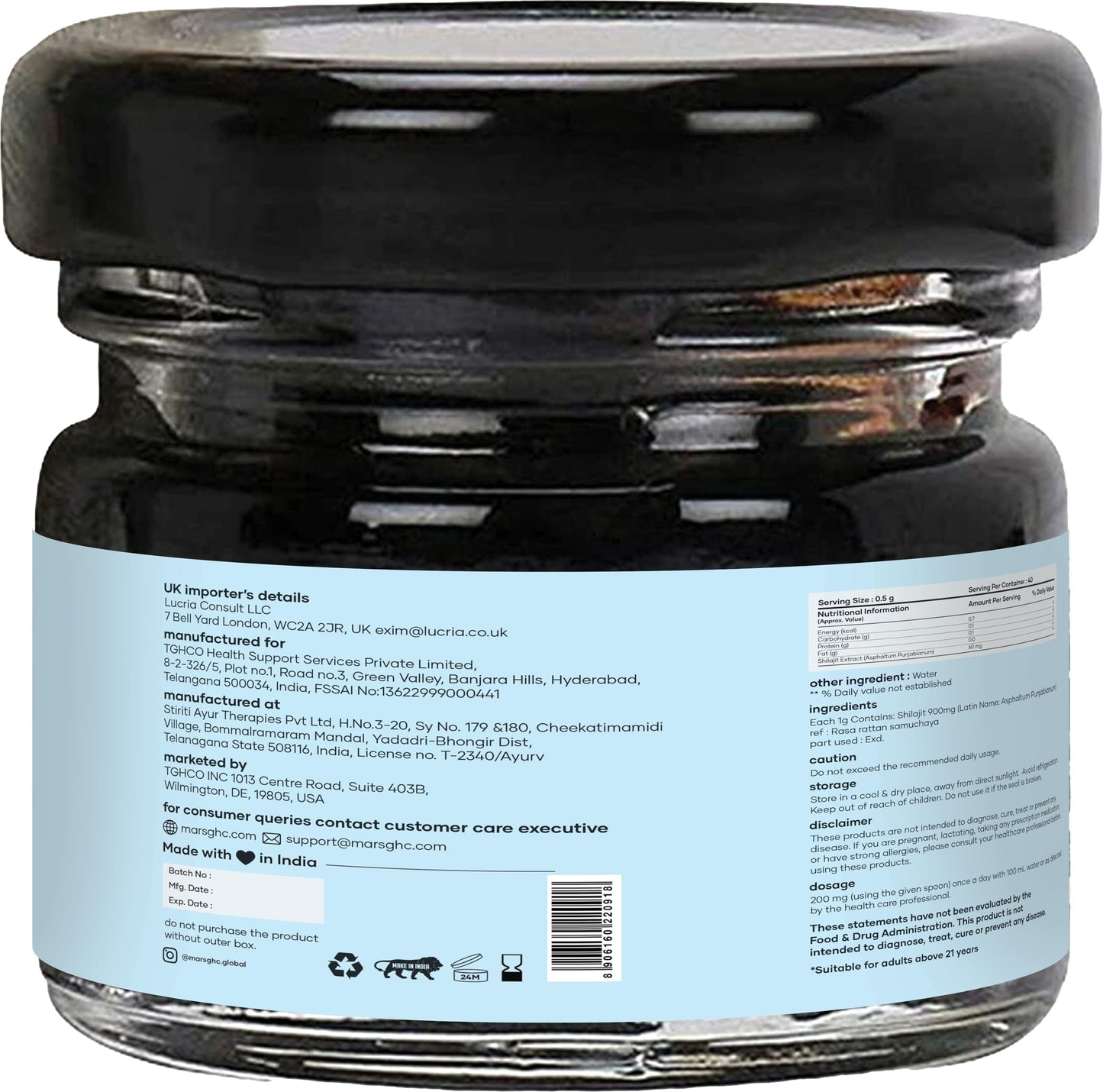 Mars by GHC Himalayan Organic Shilajit Resin Softgel 1 Count