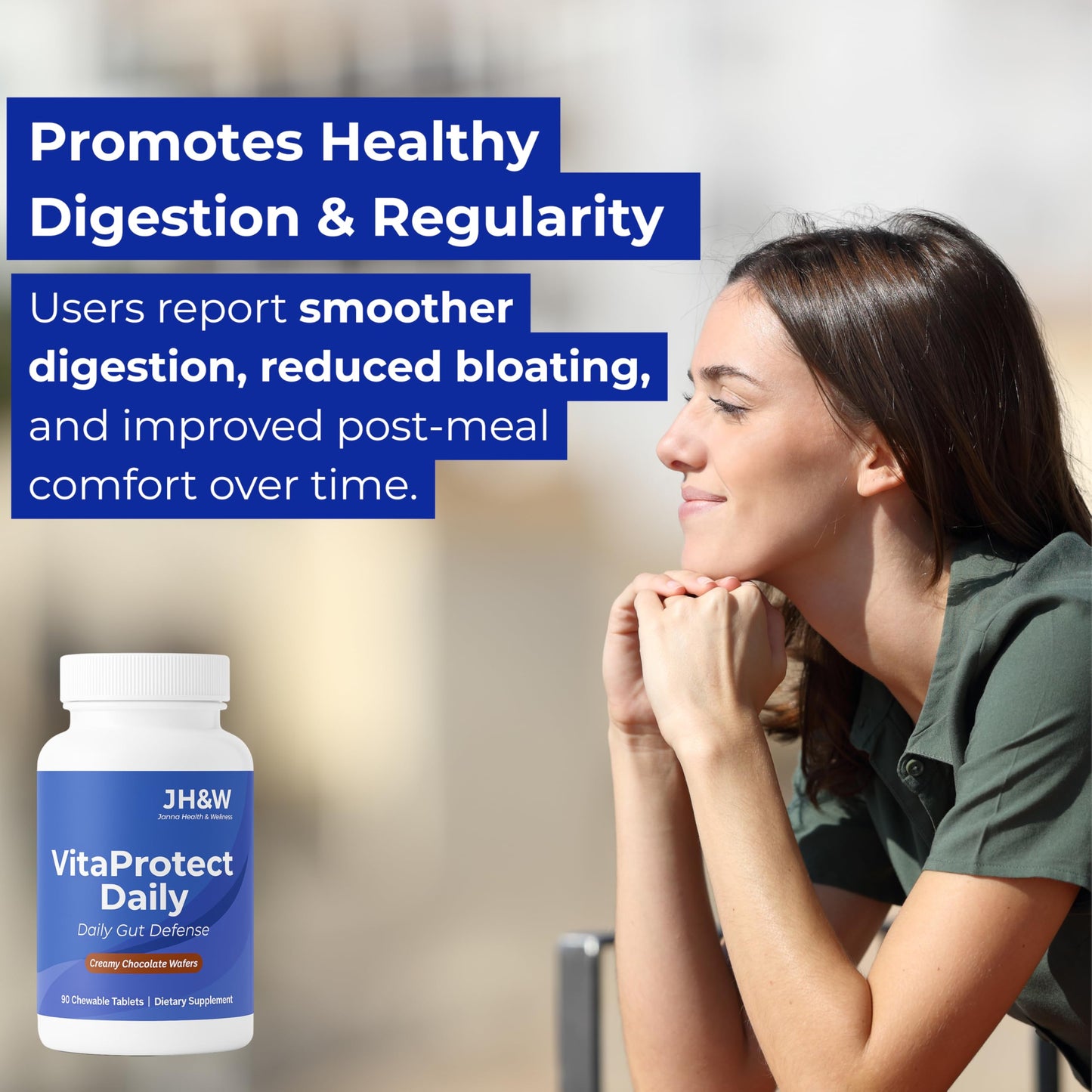 JANNA HEALTH & WELLNESS Gut Health & Digestive Support Supplement Tablet, 90 Tablets