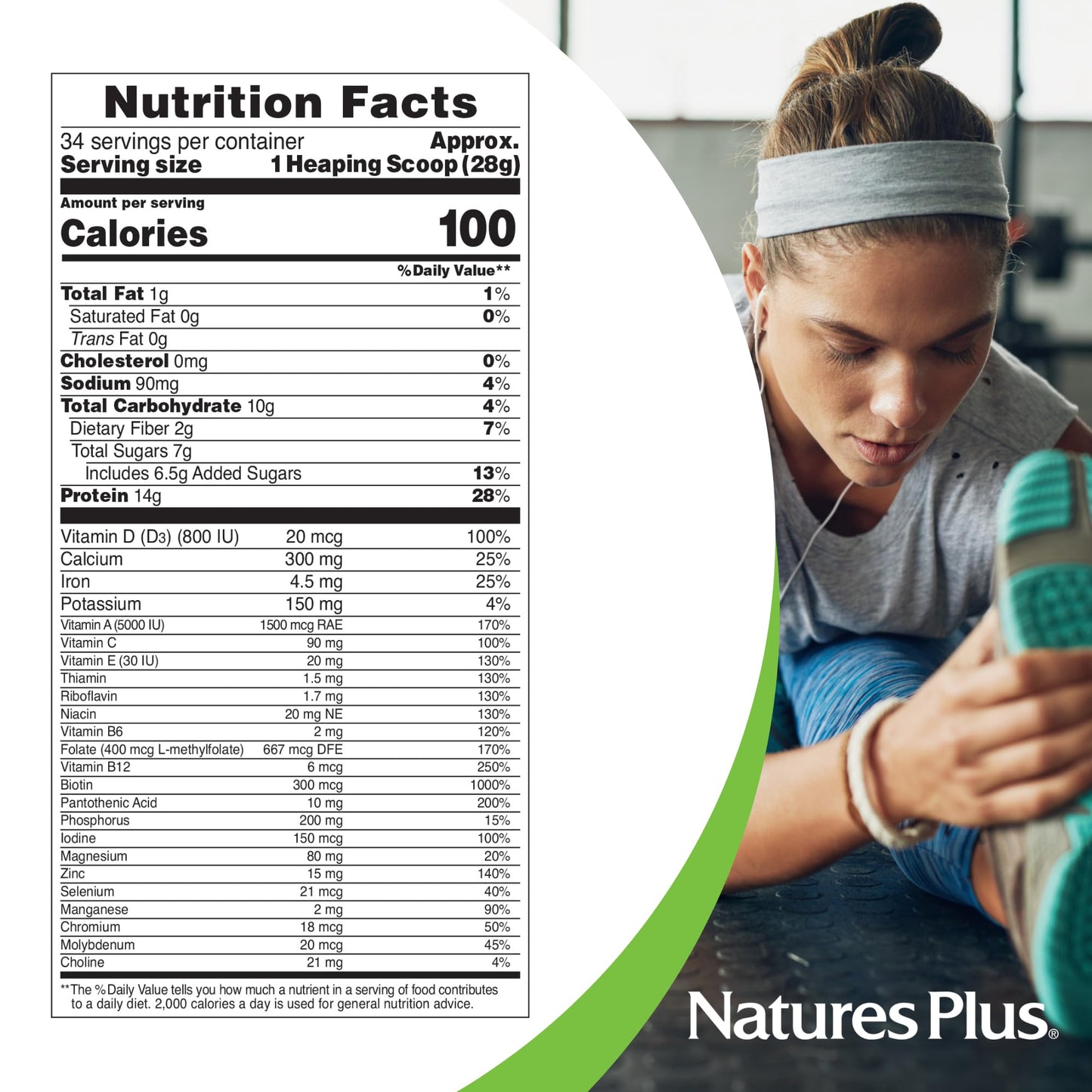 NaturesPlus Spiru-Tein Protein Powder Chocolate, 33.6 oz