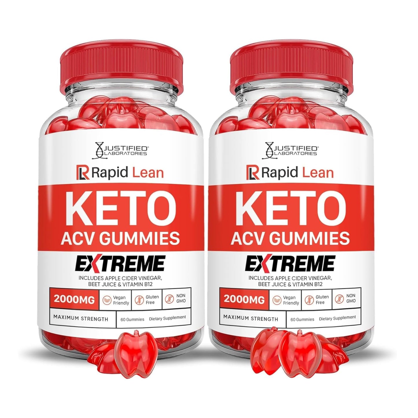 Justified Laboratories Rapid Lean Keto ACV Gummies Extreme (2000 mg) 120 Gummies