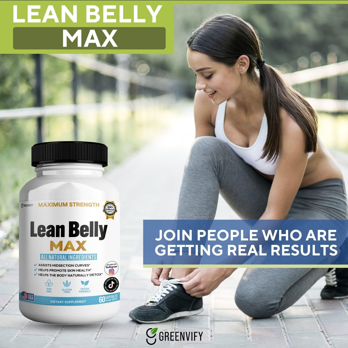 GREENVIFY Lean Belly Max Natural Supplement Capsule, 60 Capsules