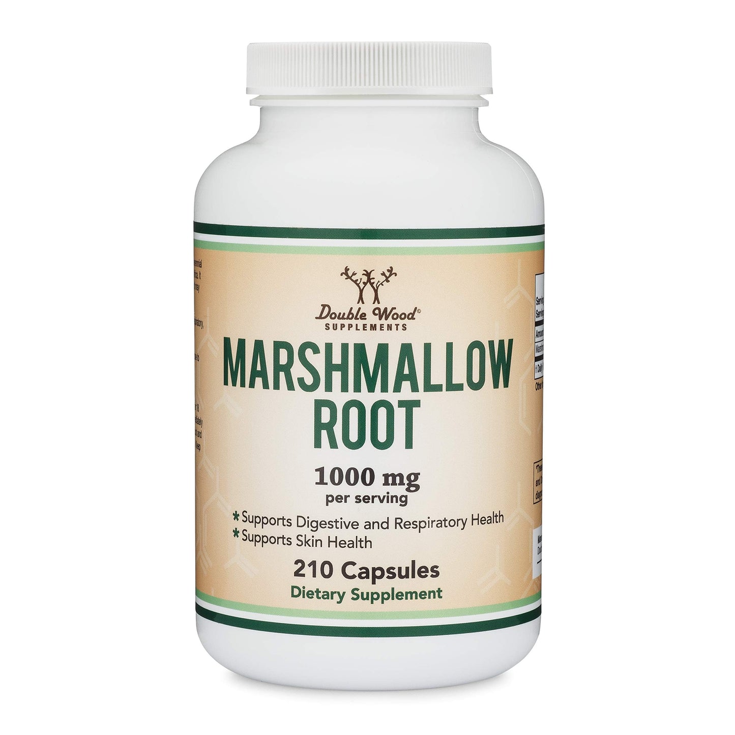 Double Wood Supplements Marshmallow Root Capsules, 60 Count