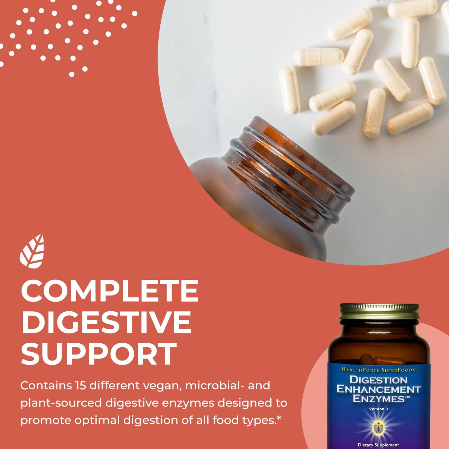 HEALTHFORCE SUPERFOODS Digestion Enhancement Enzymes Vegan Capsules, 360