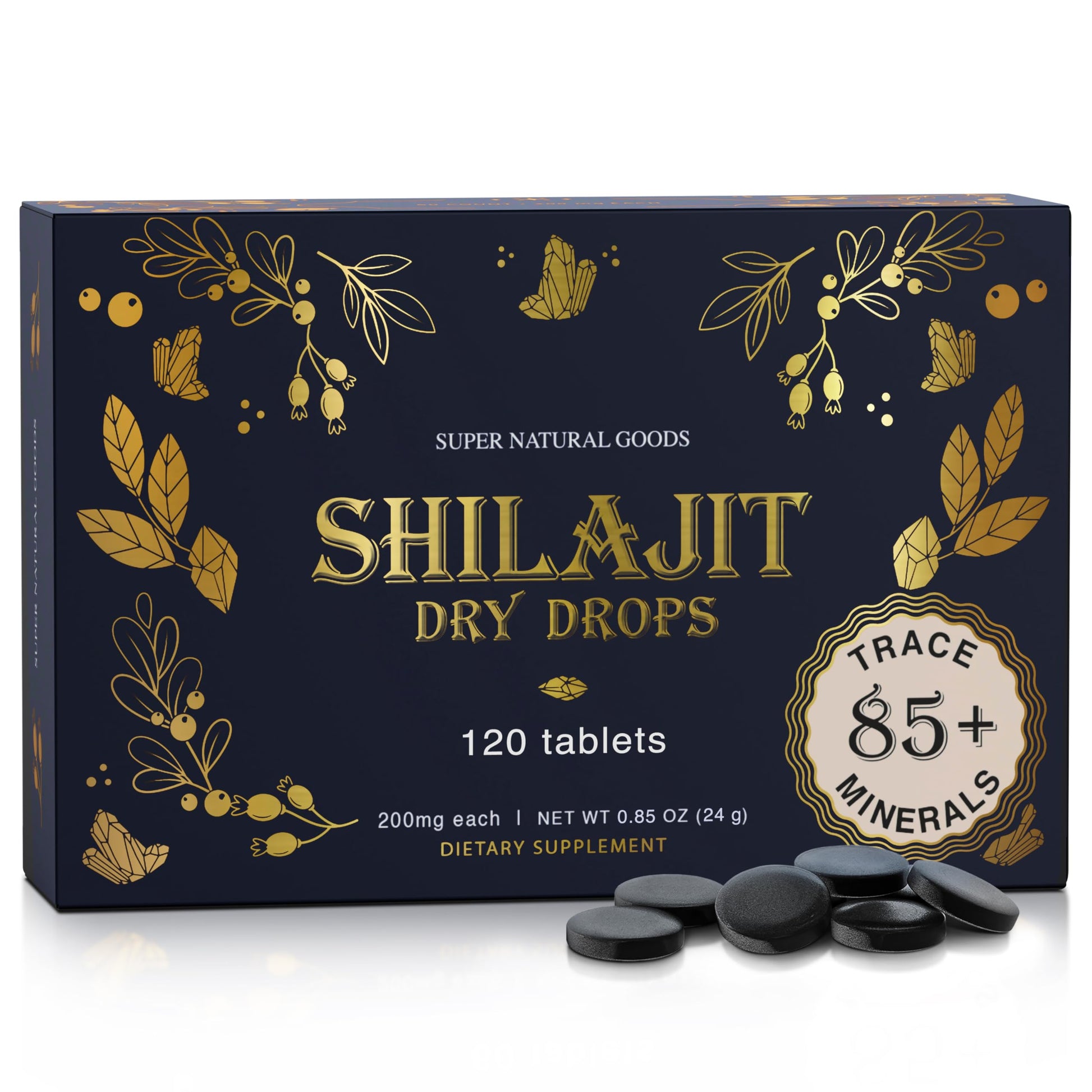 Super Natural Goods Shilajit Tablets, 120 Tablets