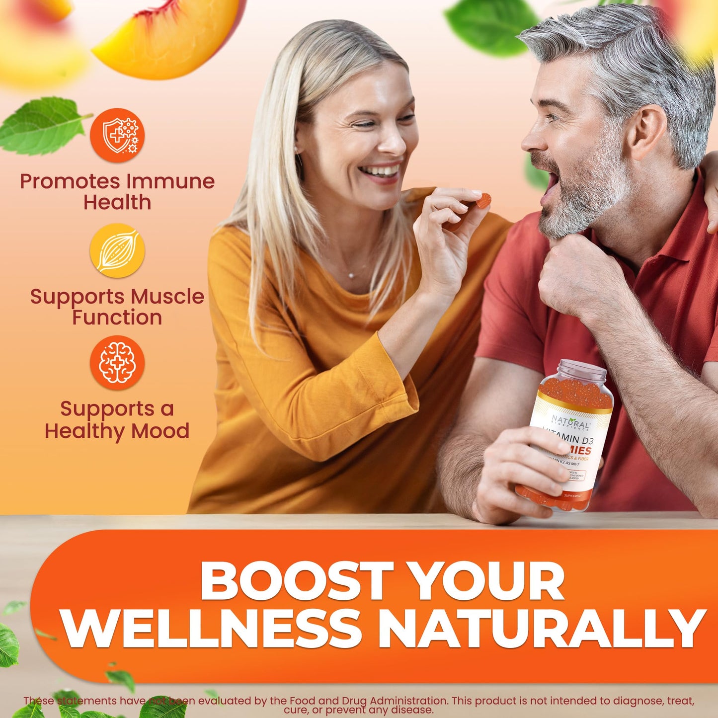 Natural BioScience Vitamin D3 10000 IU & K2 Gummy 120 Gummies
