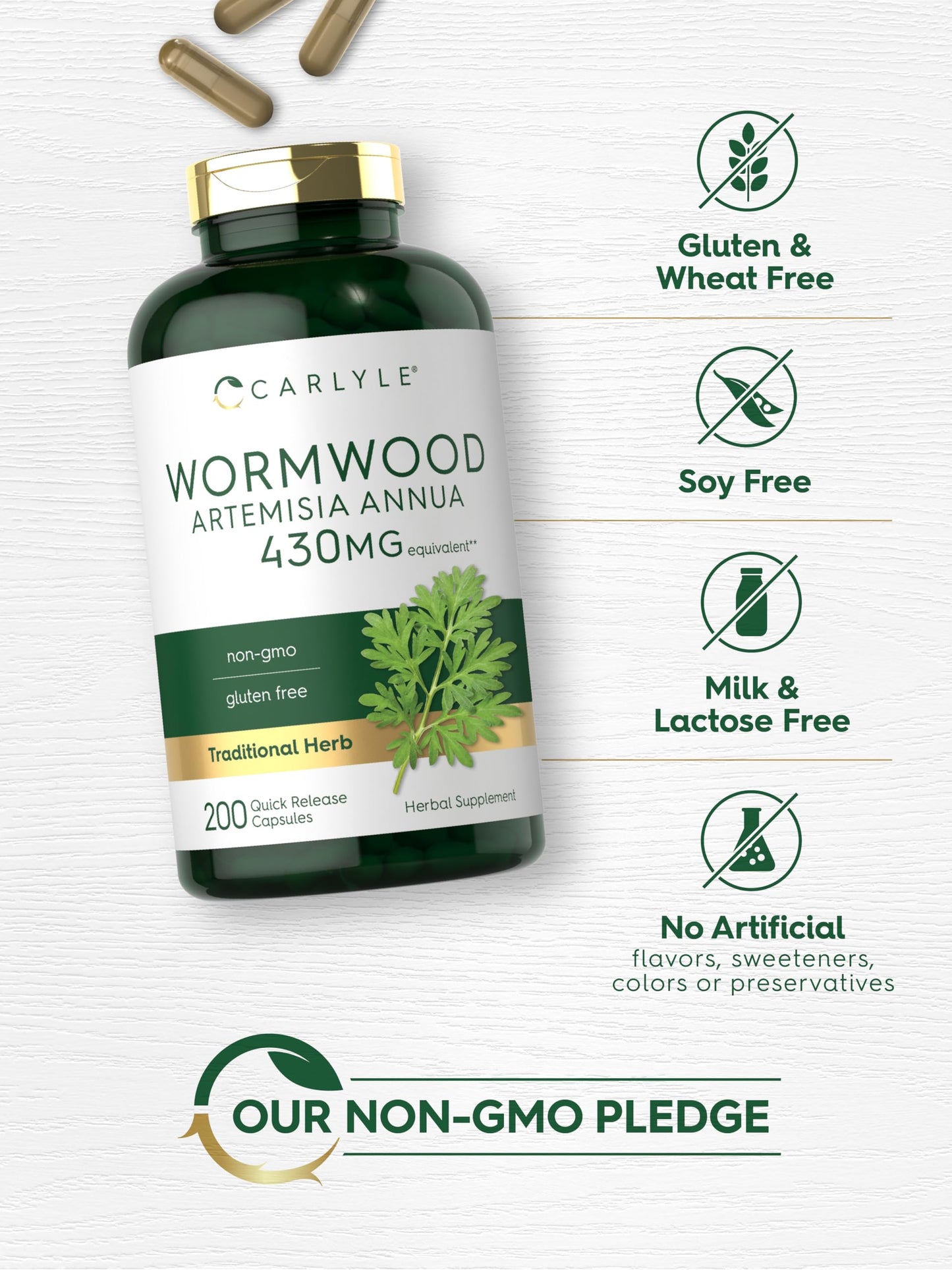Carlyle Wormwood Capsules 200 Count