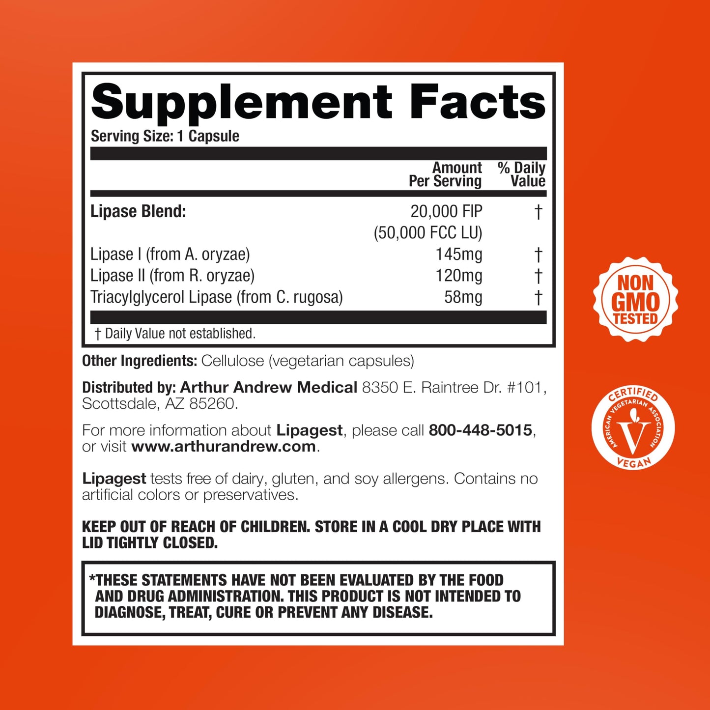 Arthur Andrew Medical Lipagest 180 Capsules