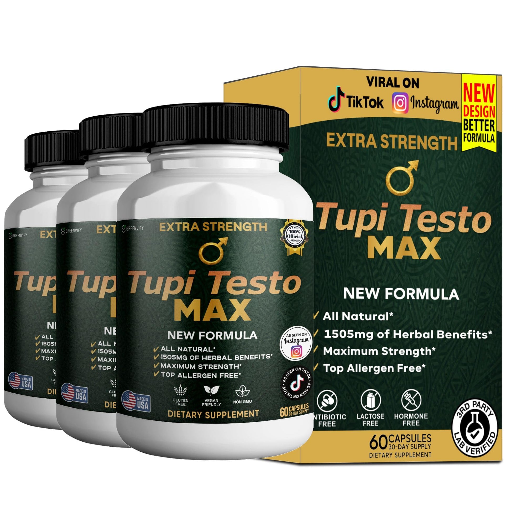GREENVIFY Tupi Testo MAX Capsule 60 Count