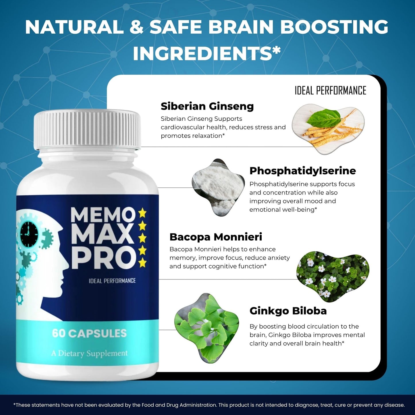 IDEAL PERFORMANCE Memo Max Pro 180 Capsules