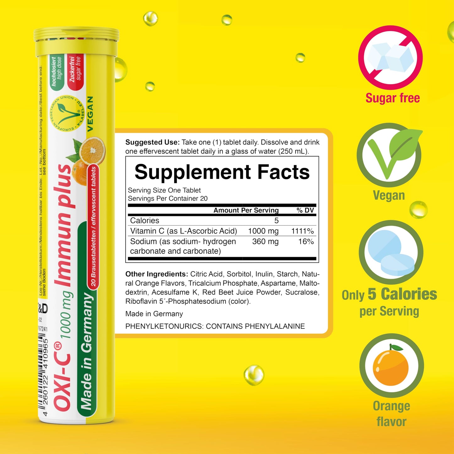 T&D Oxi C 1000 mg Vitamin C Tablets, 140 Count