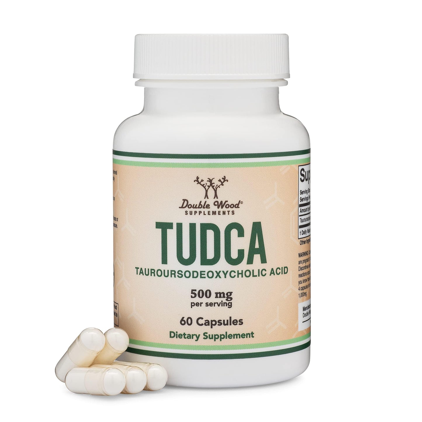 Double Wood Supplements TUDCA Bile Salts 500mg Capsules 60 Count
