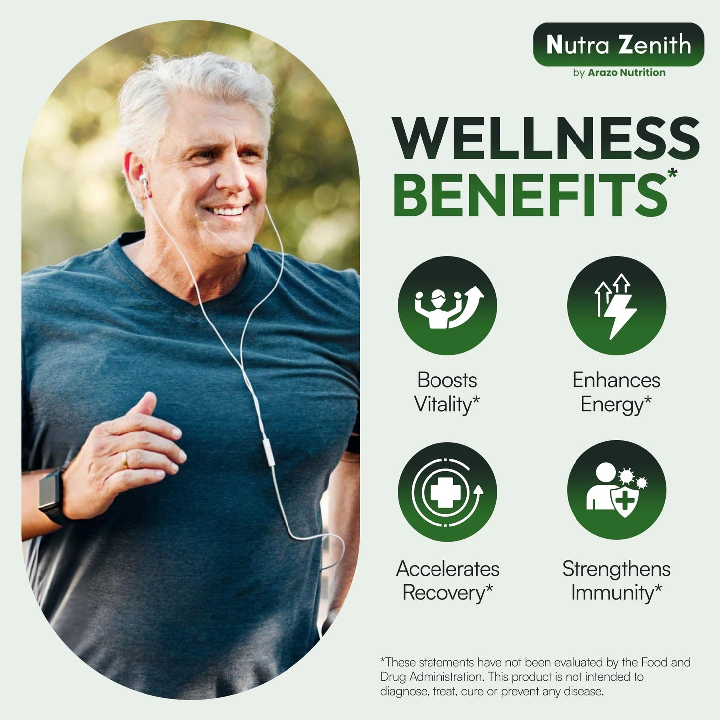 Arazo Nutrition AKG Anti-Aging & Energy Boost Supplement with Vitamin B6, Vitamin C & L-Arginine – Youthful Skin, Cellular Renewal & Vitality Support 60 Capsules