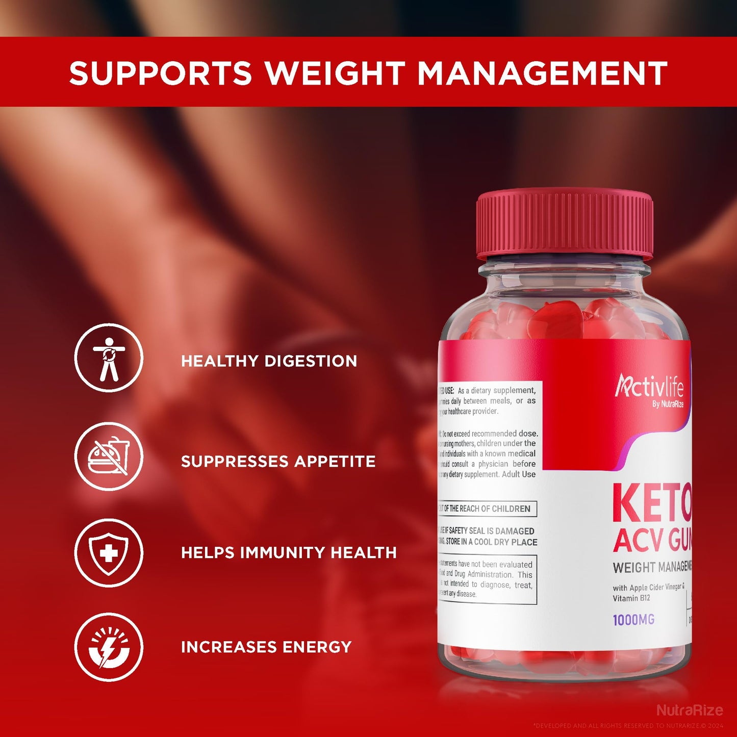 NutraRize ActivLife Keto ACV Gummies 300 Gummies