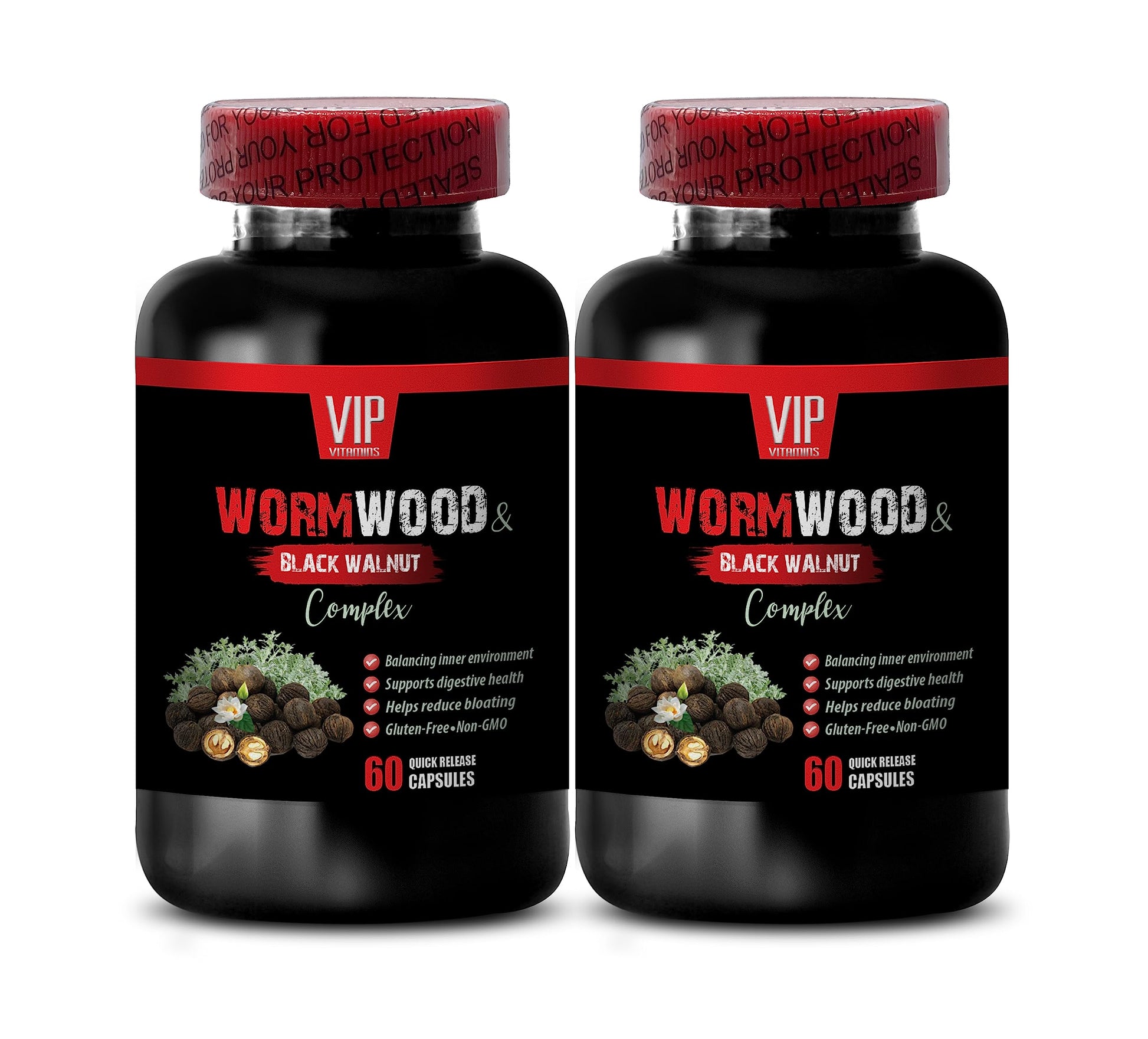VIP Supplements Black Walnut Wormwood Complex 1500 MG with Cloves and Wormwood, 120 Capsules