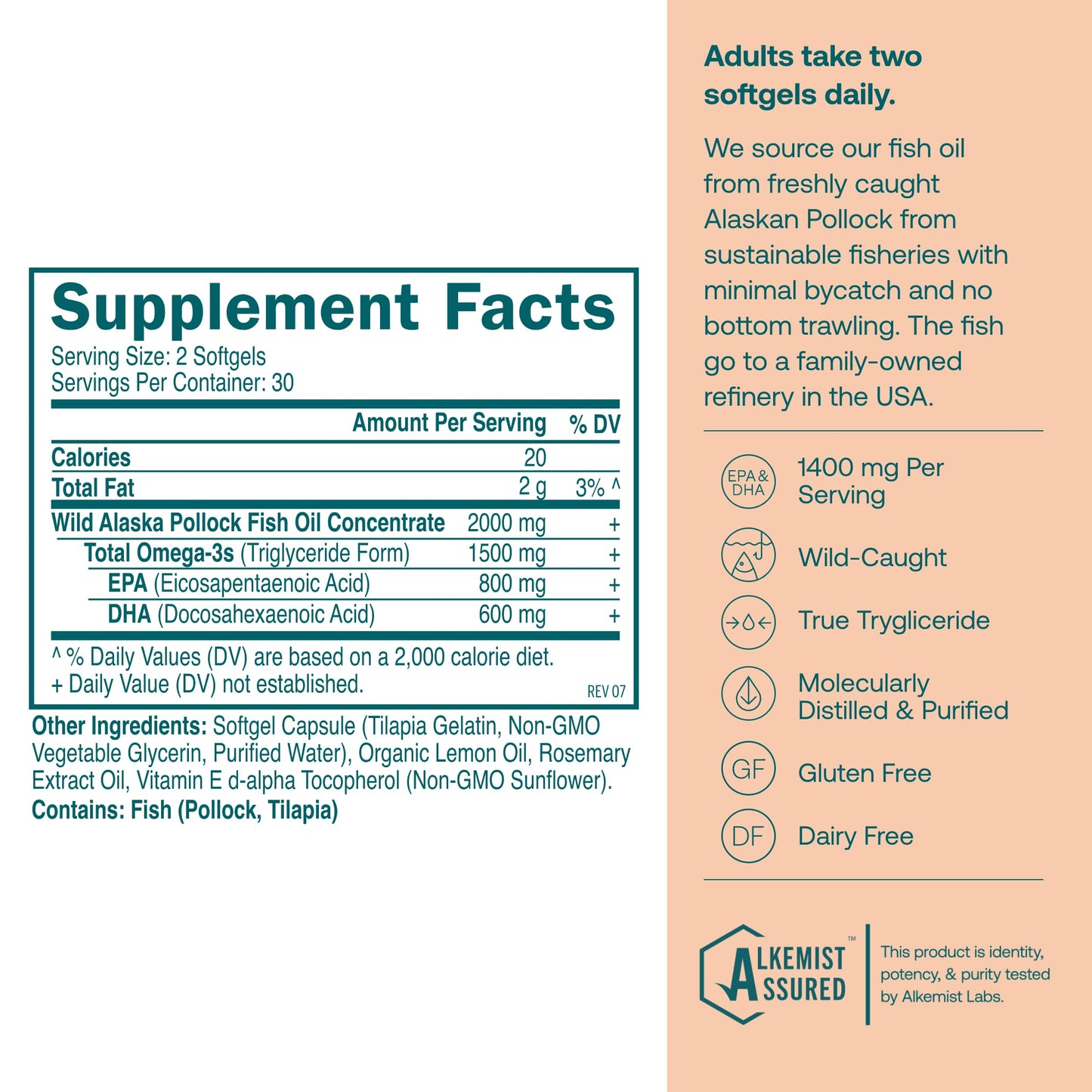 True Grace Omega-3 Fish Oil Softgels 60 Count