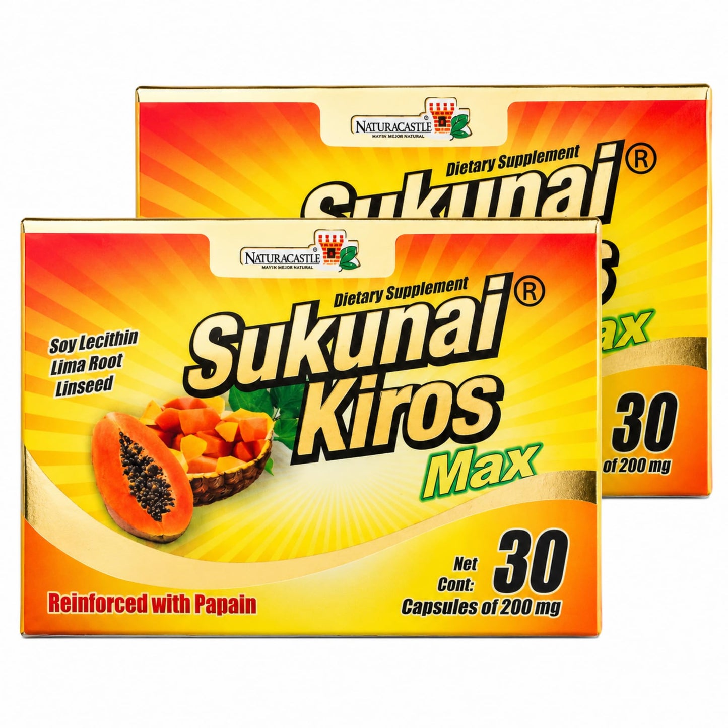 Five Brothers Products Sukunai Kiros Max Dietary Supplement with Papain Capsules, 60 Count