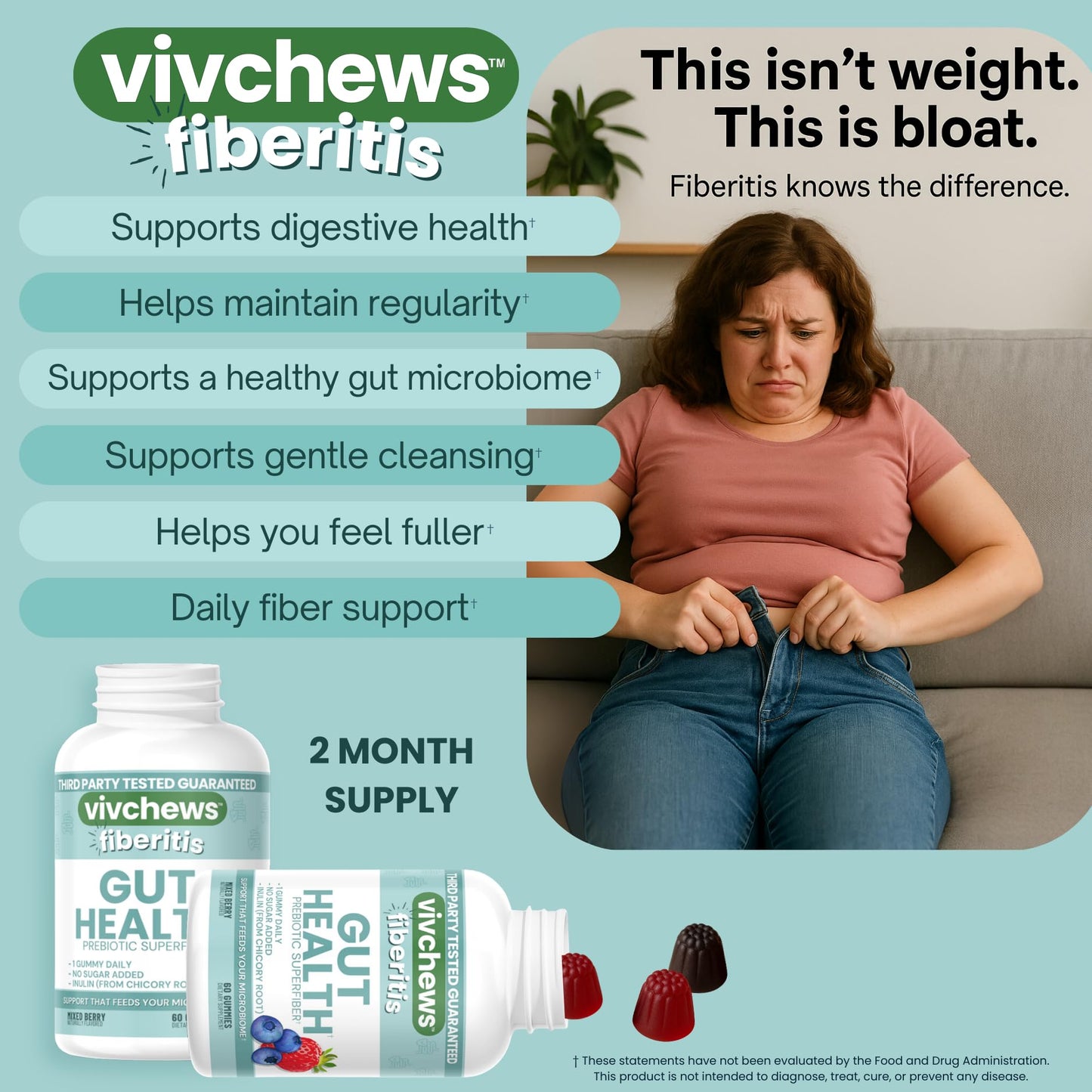 vivchews Gut Health Gummies 60 Count