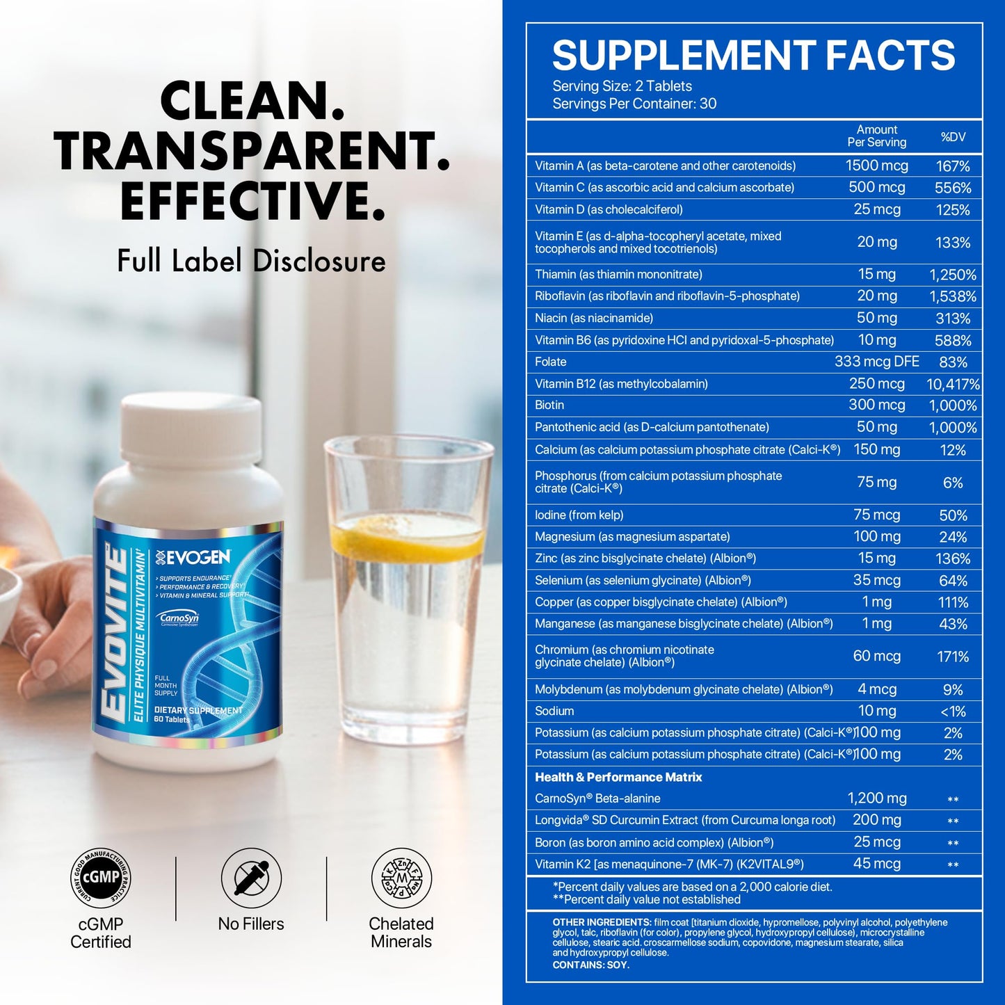 Evogen Evovite Elite Physique Multivitamin for Women & Men Tablet 60 Count
