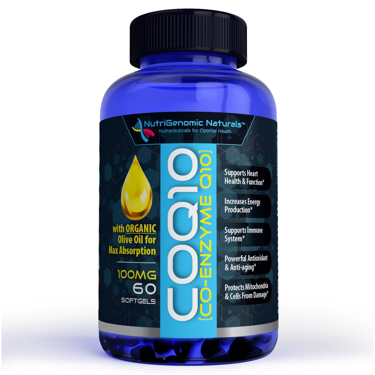 NutriGenomic Naturals CoQ10 100mg Softgels 60 Count