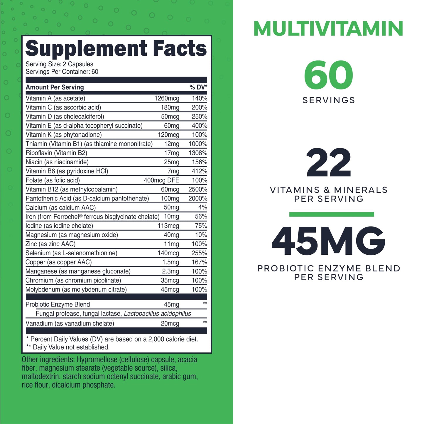 Type Zero Multivitamin Capsules 120 Count