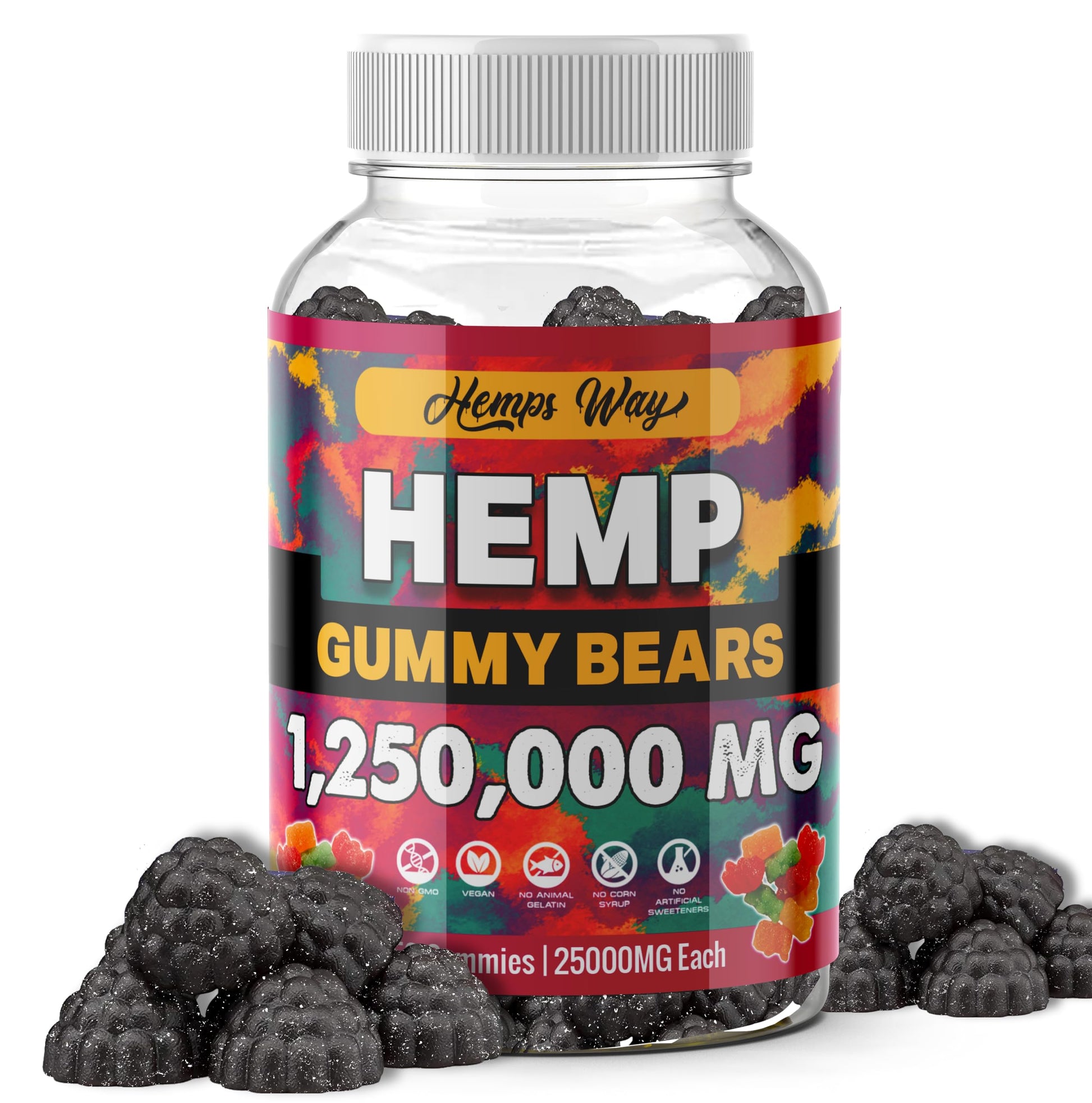 The CBD Project Organic Hemp Gummies for Stress, Pain & Sleep Support Gummy, 50 Count