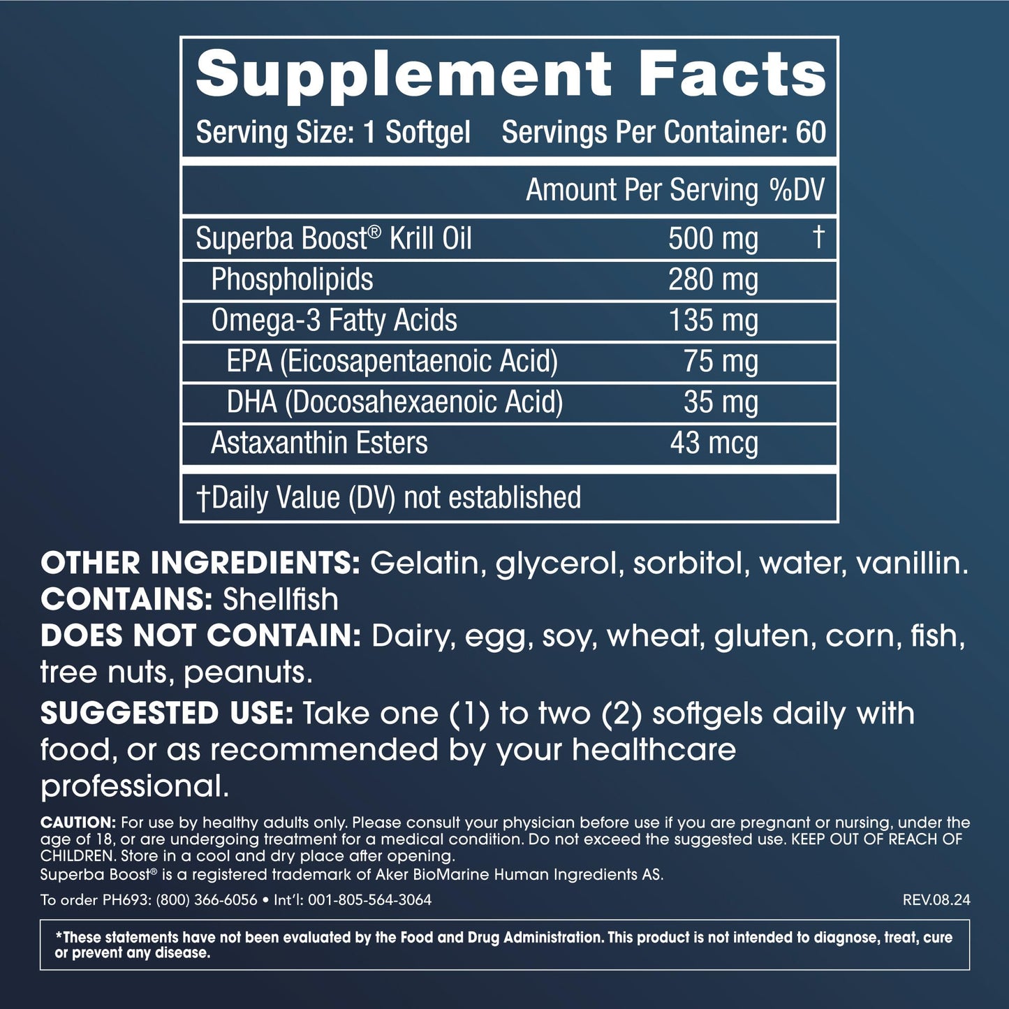ProHealth Pure Krill Oil Omega-3 Softgels, 60 Count