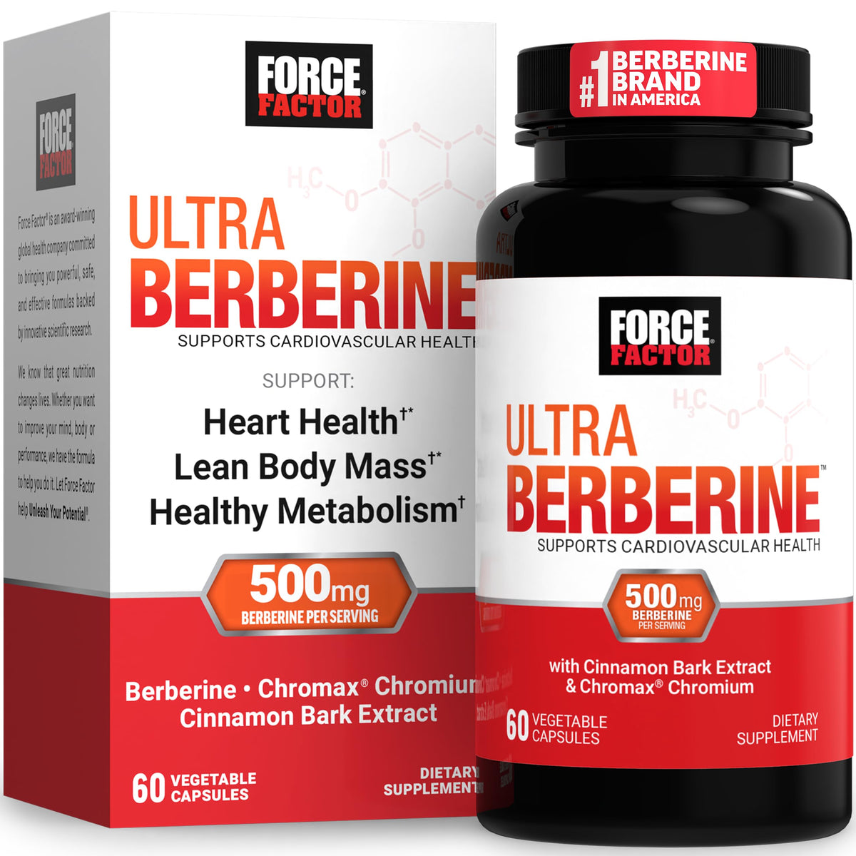 Force Factor Ultra Berberine Supplement with 500mg Berberine HCl