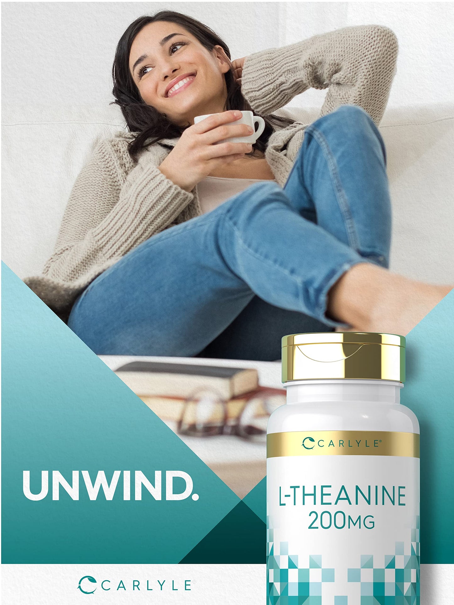 Carlyle L-Theanine 200mg Capsules, 120 Capsules