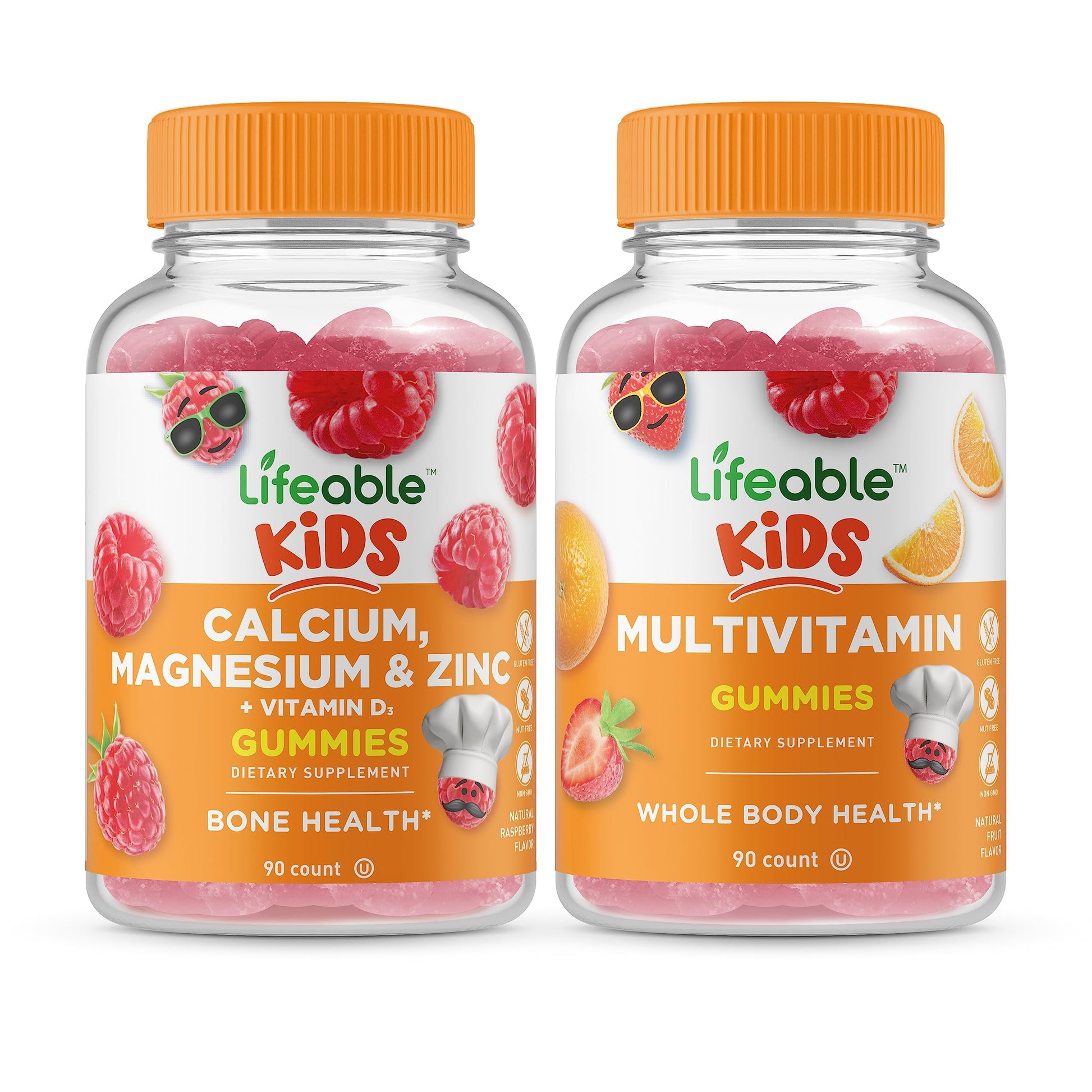 Lifeable Calcium Magnesium & Zinc Kids + Multivitamin Gummies