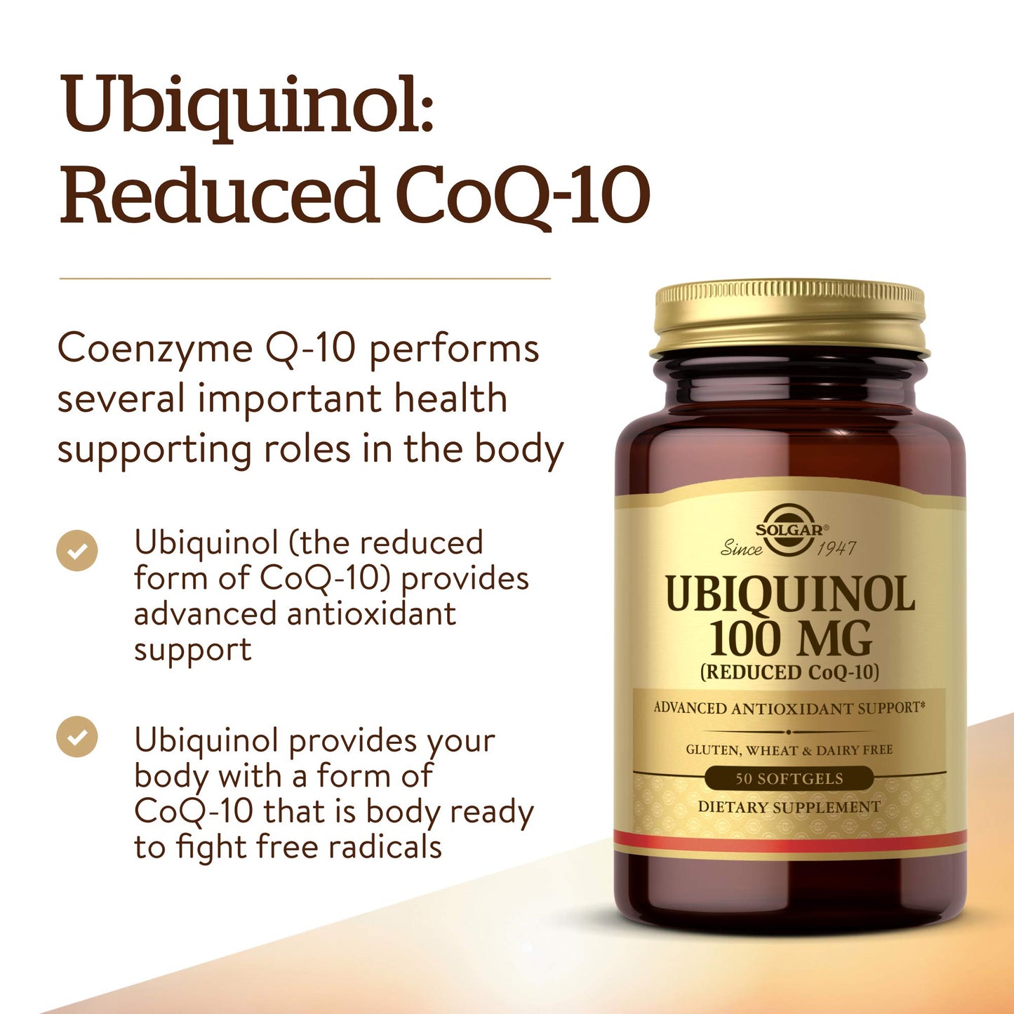 Solgar Ubiquinol 100 mg Softgels 50 Count