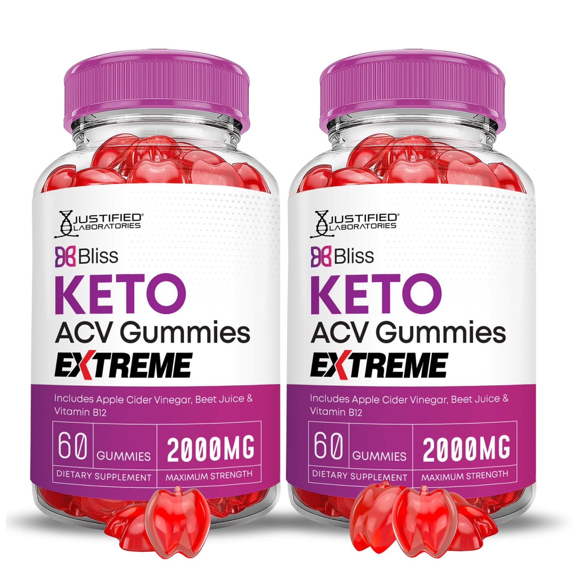 Justified Laboratories Bliss Keto ACV Gummies Extreme (2000 mg) - 120 Gummies