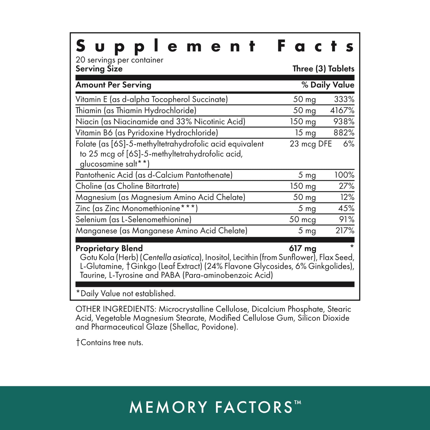 MICHAEL'S Memory Factors Tablet 60