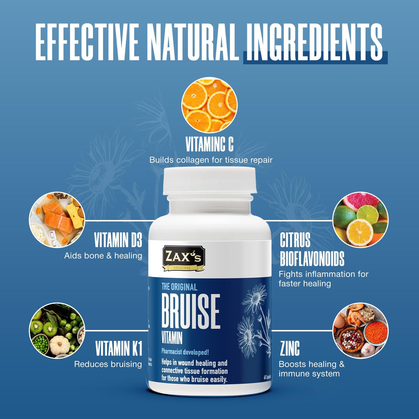 ZAX'S ORIGINAL Bruise Vitamin Capsule, 60 Count
