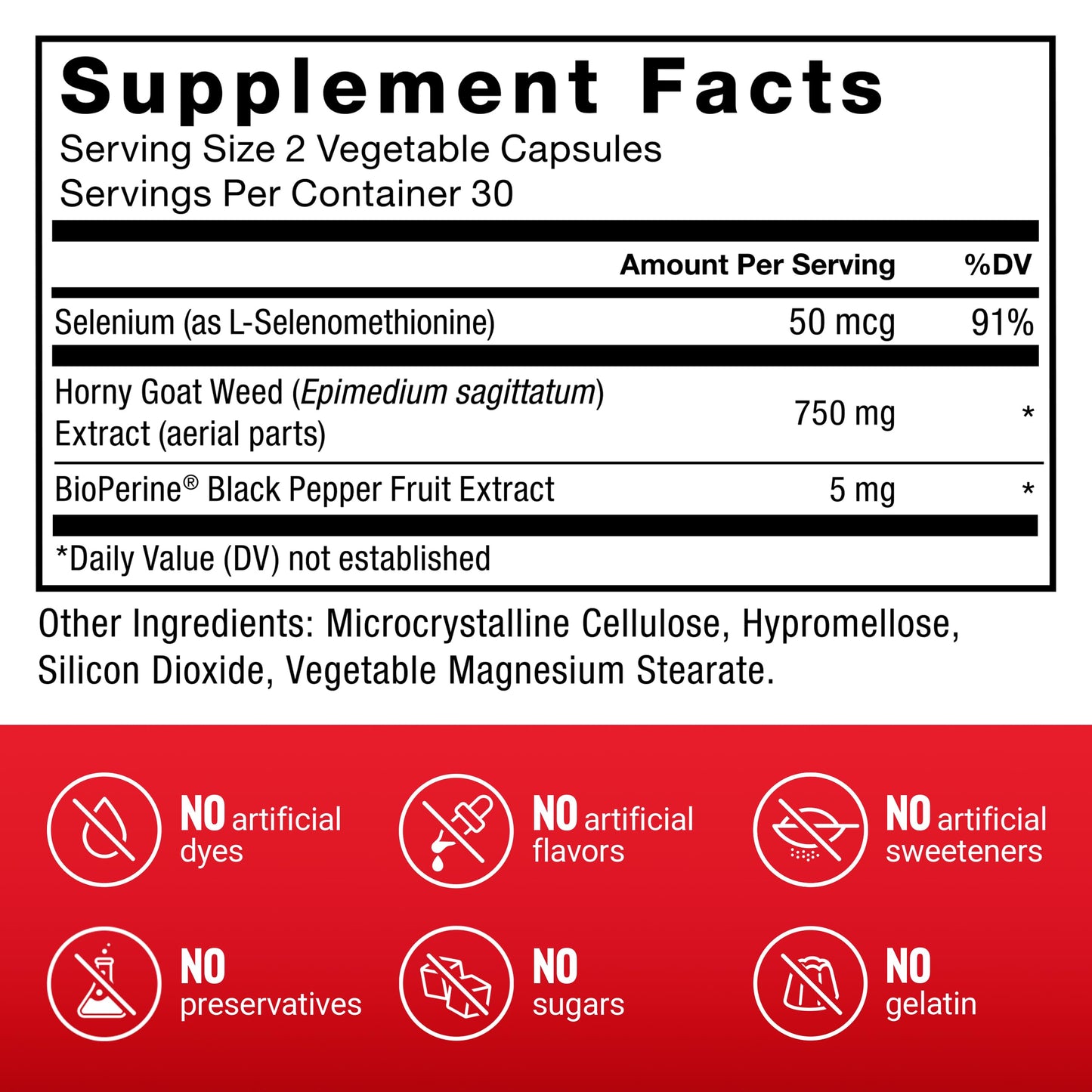 Force Factor Horny Goat Weed 750mg Capsules, 60 Count