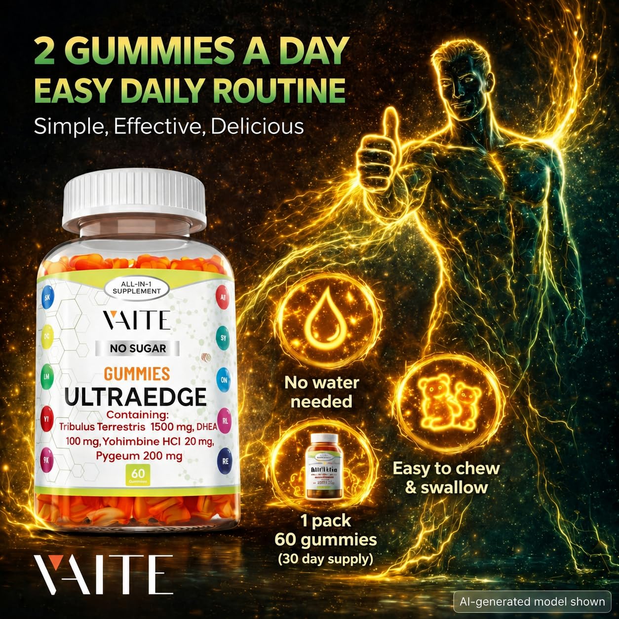 VAITE UltraEdge Herbal Complex Gummies 60 Gummies