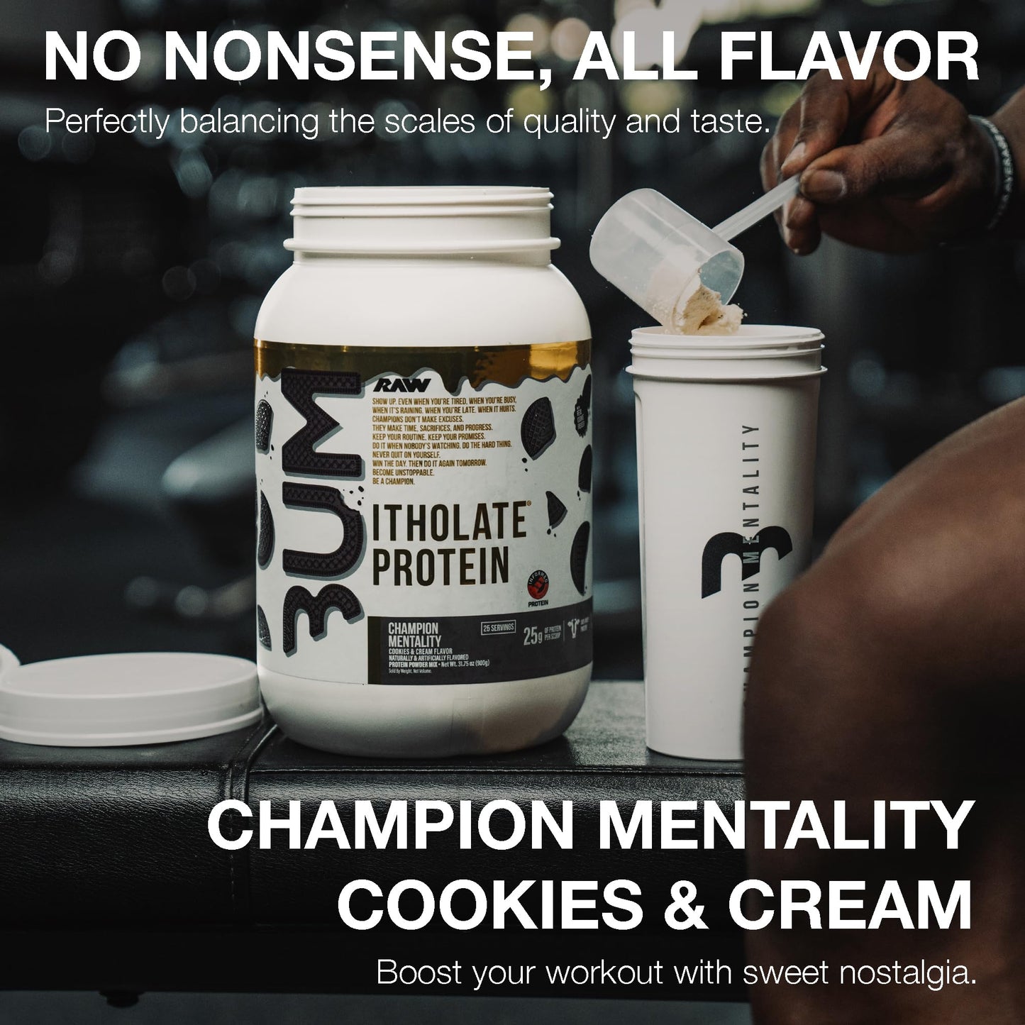 RAW Whey Isolate Protein Powder Cookies & Cream, Powder, 31.75 Ounce