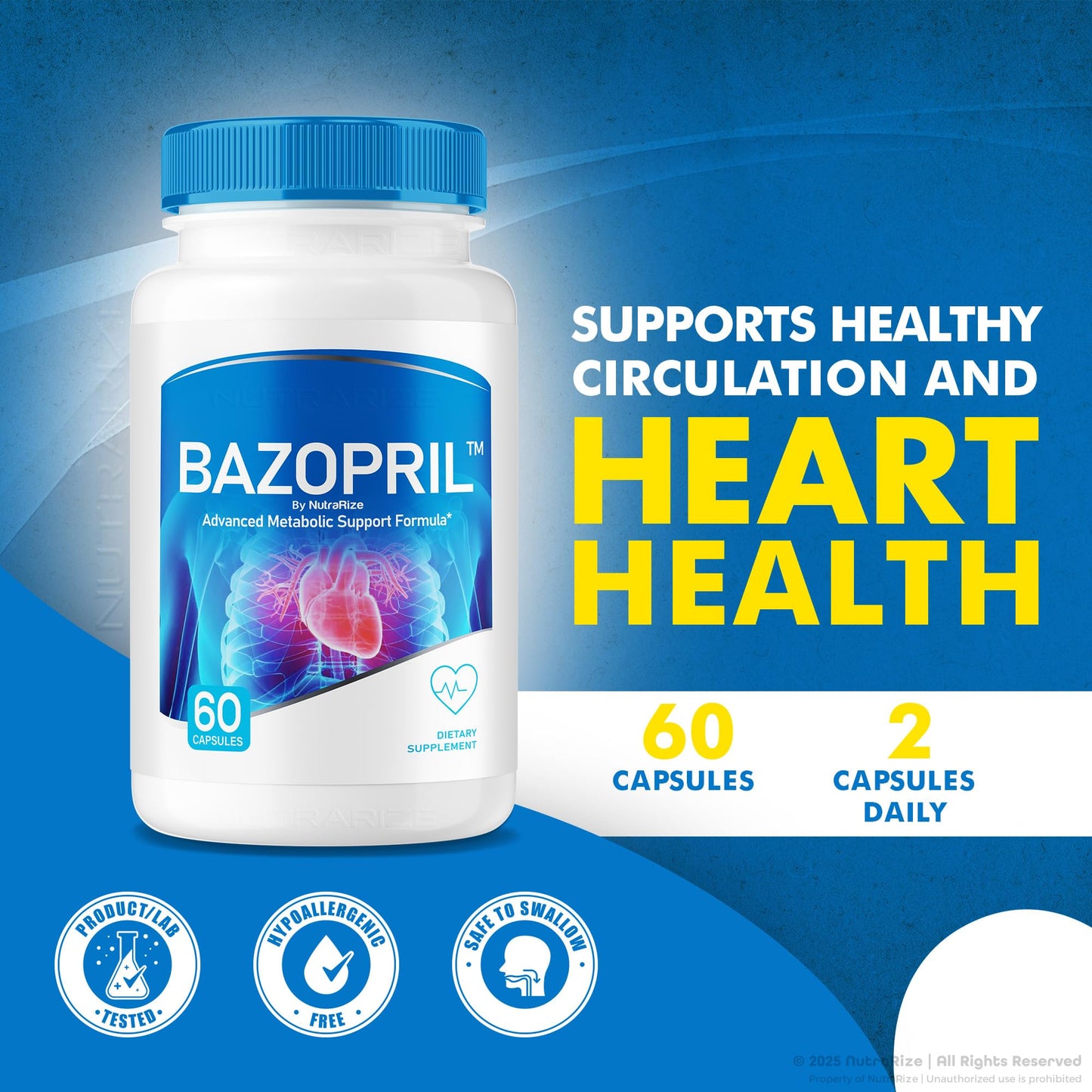 NutraRize Bazopril Capsules 60 Count
