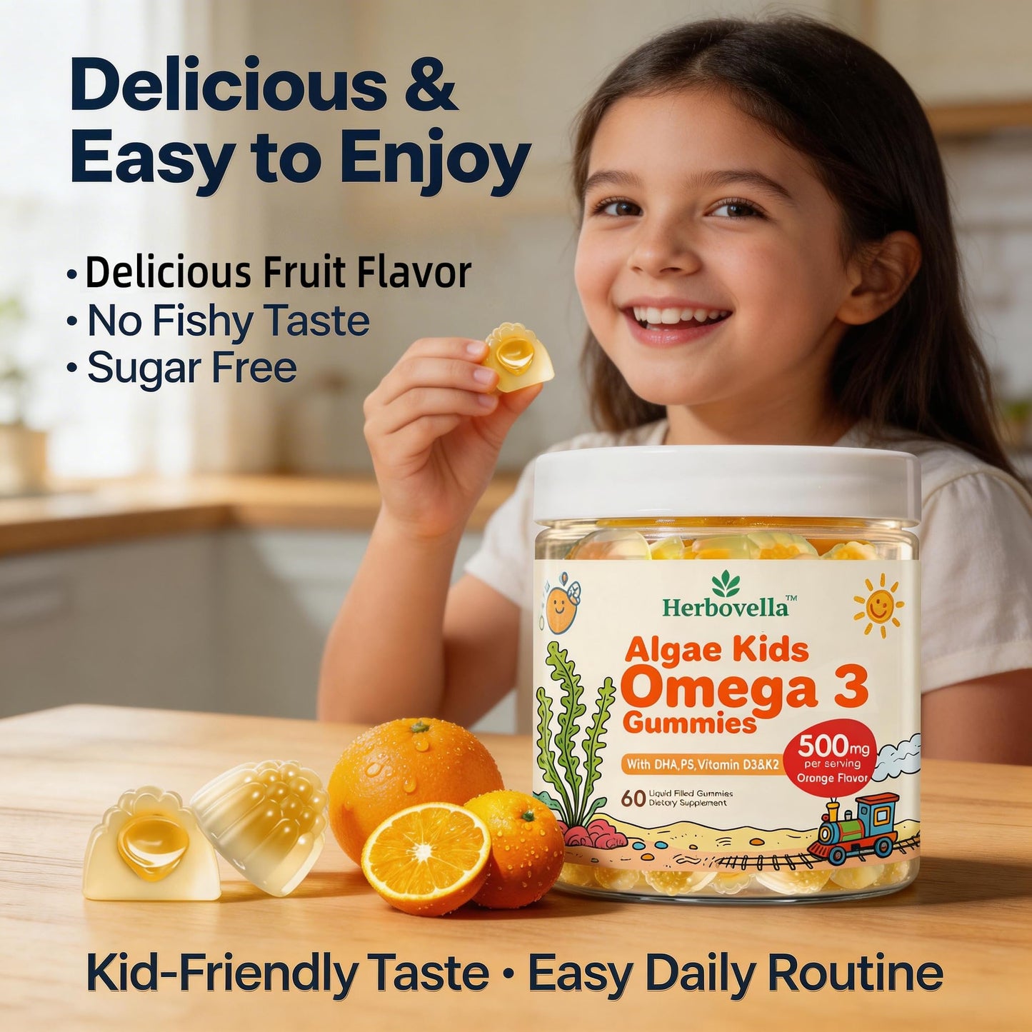 Herbovella Kids Omega-3 Gummy, 120 Count