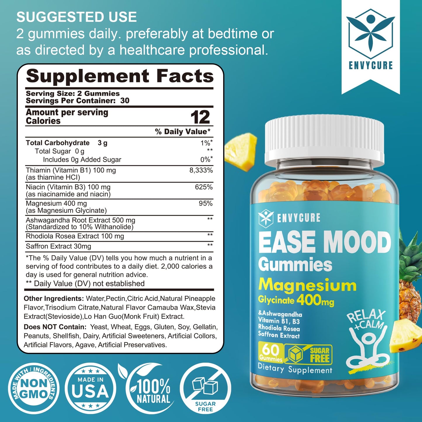 EnvyCure Magnesium Glycinate Gummies 240 Gummies