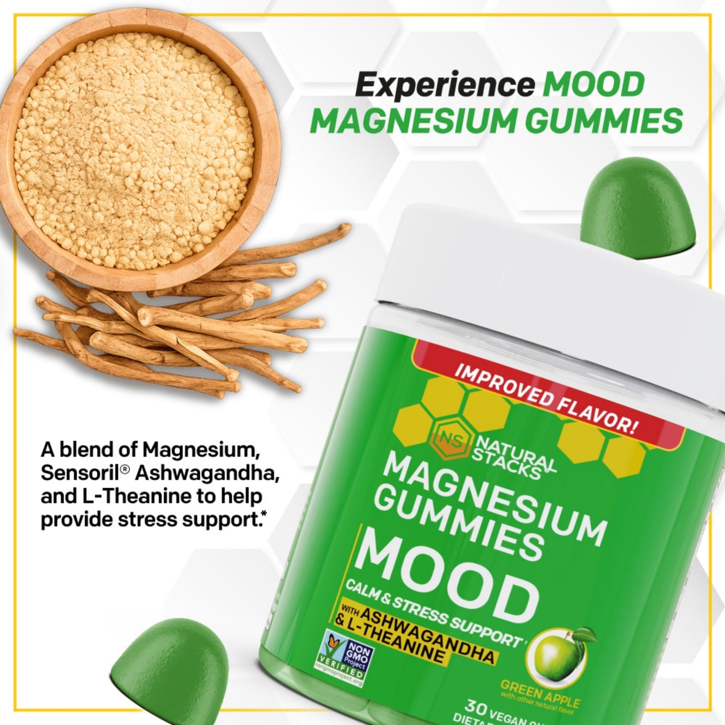 Natural Stacks Mood Magnesium Gummies Gummy 30 Count