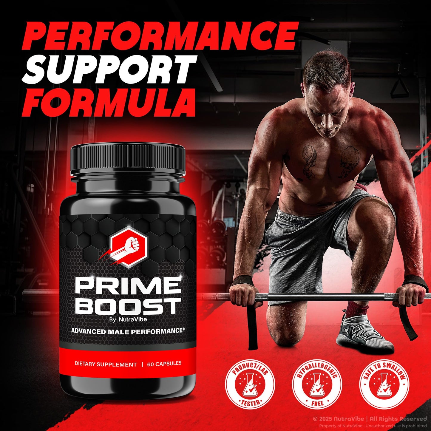 NutraVibe Prime Boost – Advanced Daily Formula for Men, 60 Capsules