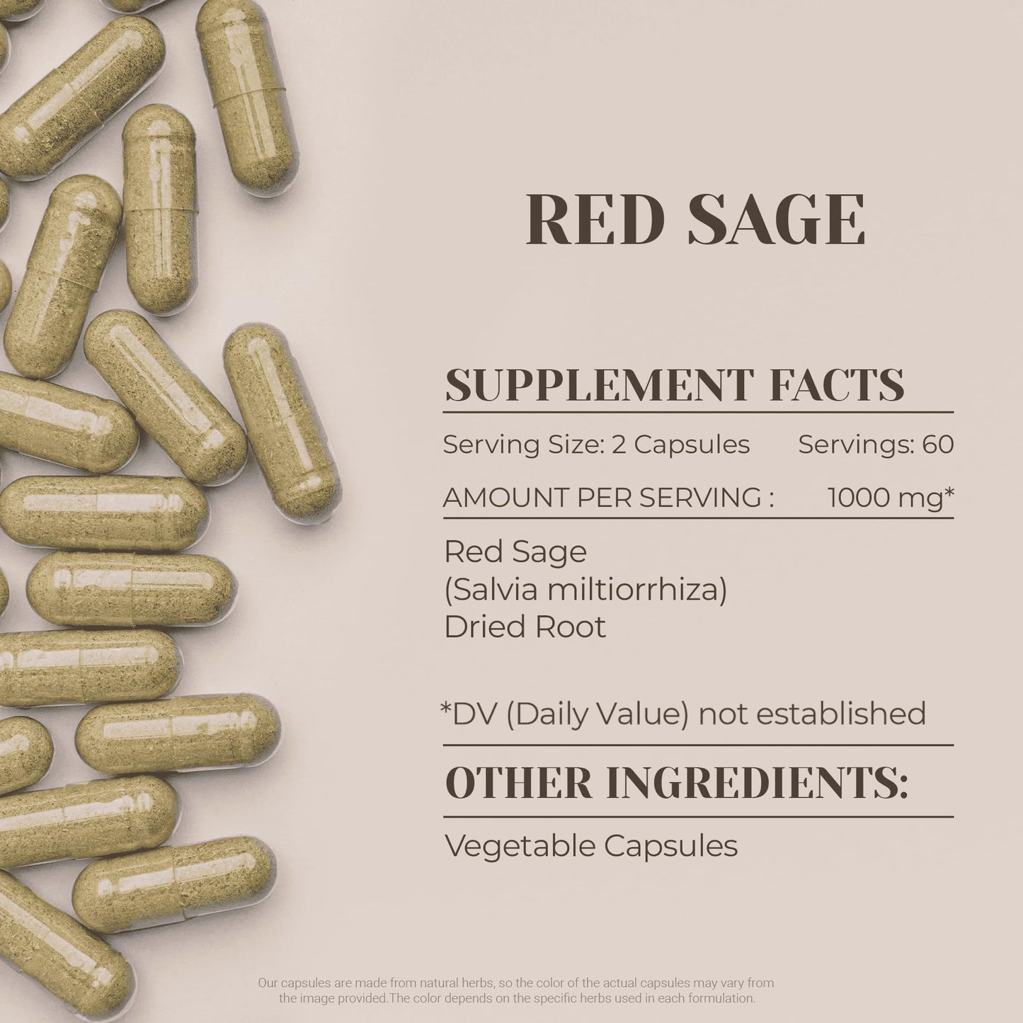 Garden Organics Red Sage Capsules 120 Count
