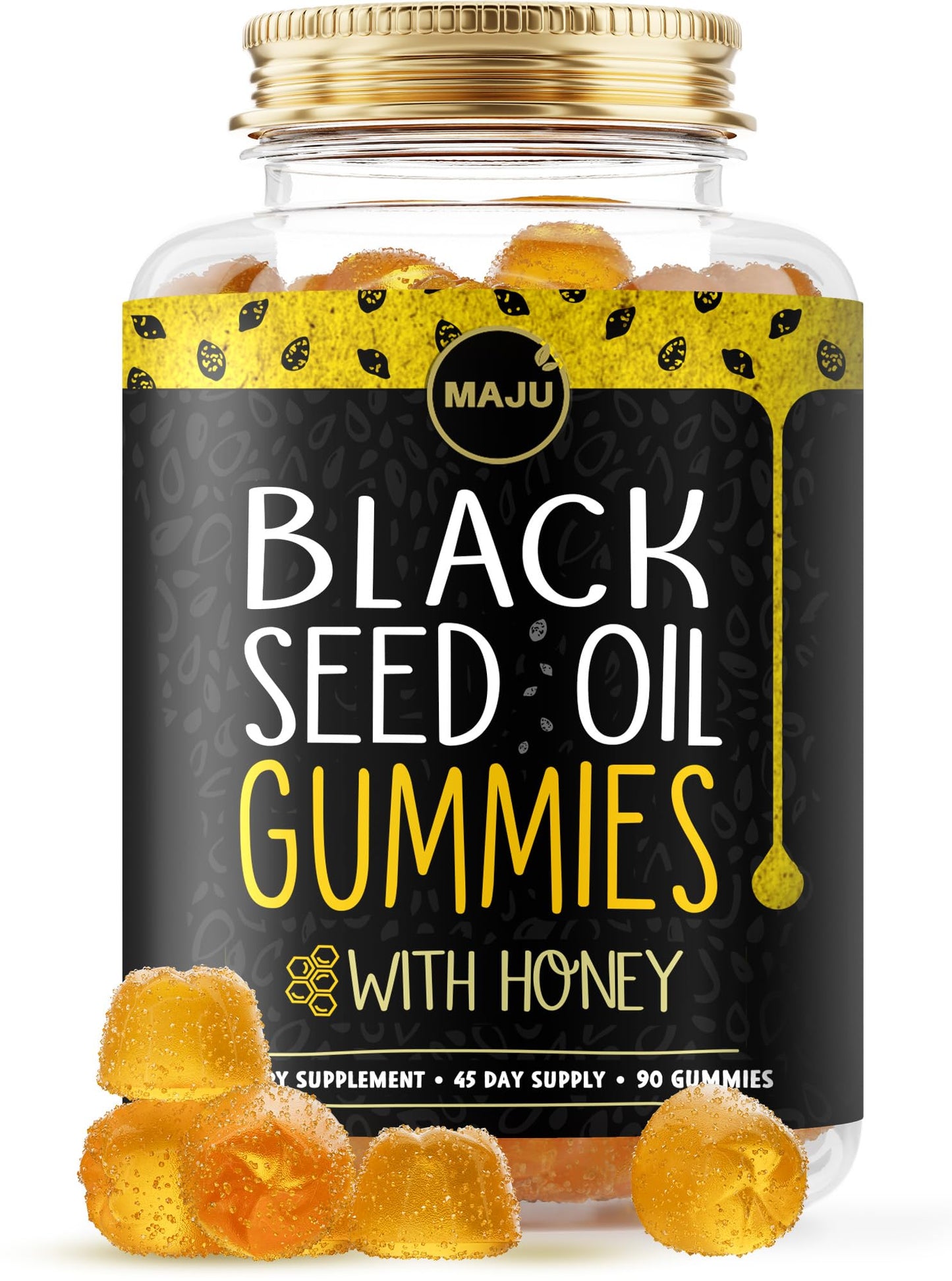Maju Superfoods Black Seed Oil with Honey 500mg BSO, Gummy, 90 Count