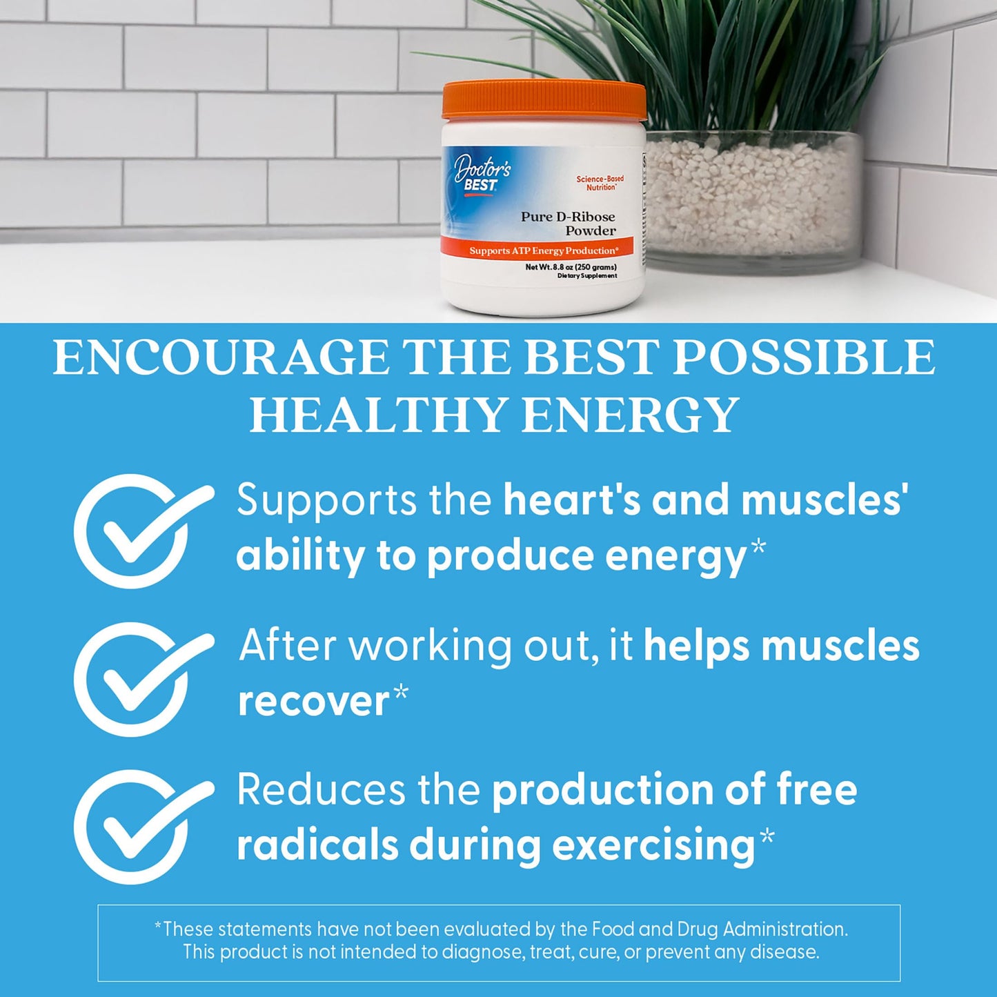 Doctor's Best Pure D Ribose Powder, 8.8 oz