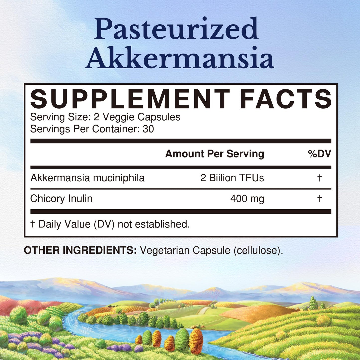 Vitalitown Akkermansia Probiotic GLP-1 with Chicory Inulin Capsule, 60 Count