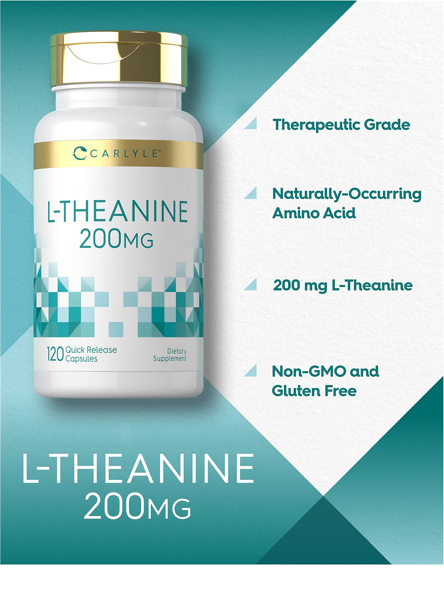 Carlyle L-Theanine 200mg Capsules, 120 Capsules